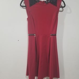 Red dress with zippers